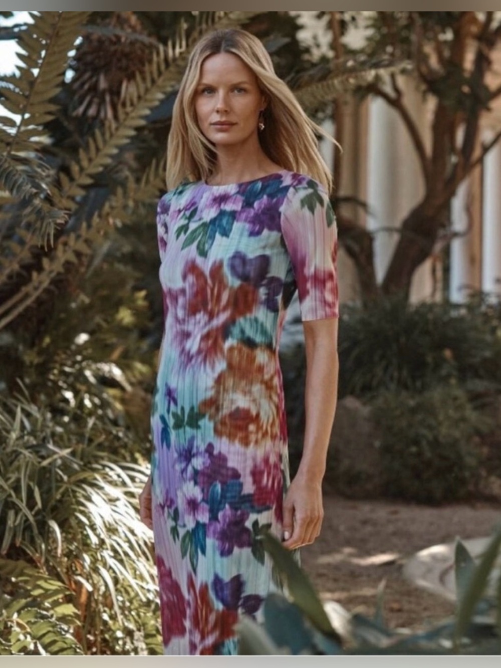 Johnny Was Jade Astrid Mesh Midi Dress